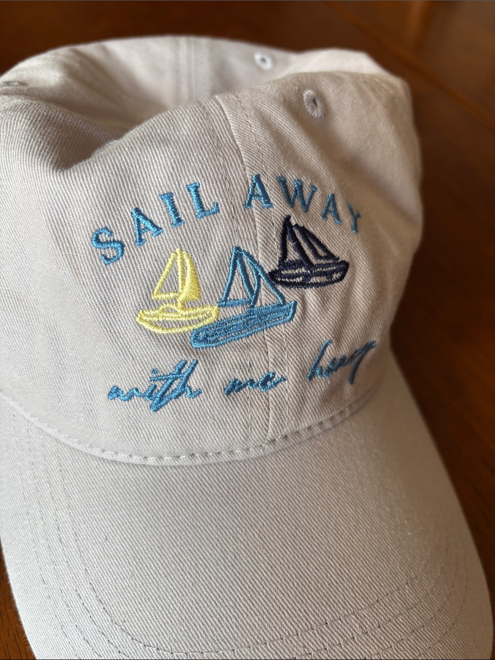 Sail Away Embroidered Baseball Cap - Picture 6 of 6